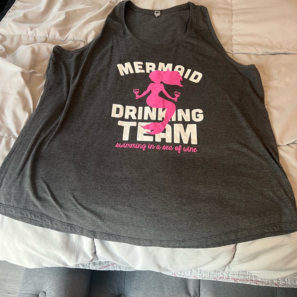Mermaid grey loose fit tank top
